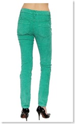 Skinny Cord Jean in Emerald