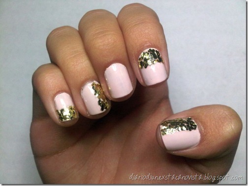 pink and gold nails