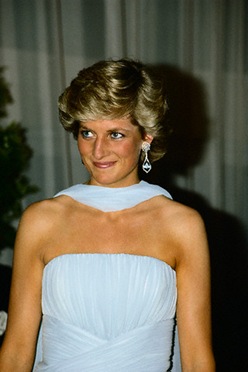 Princess Diana Diamond and Aquamarine Dangle Earrings