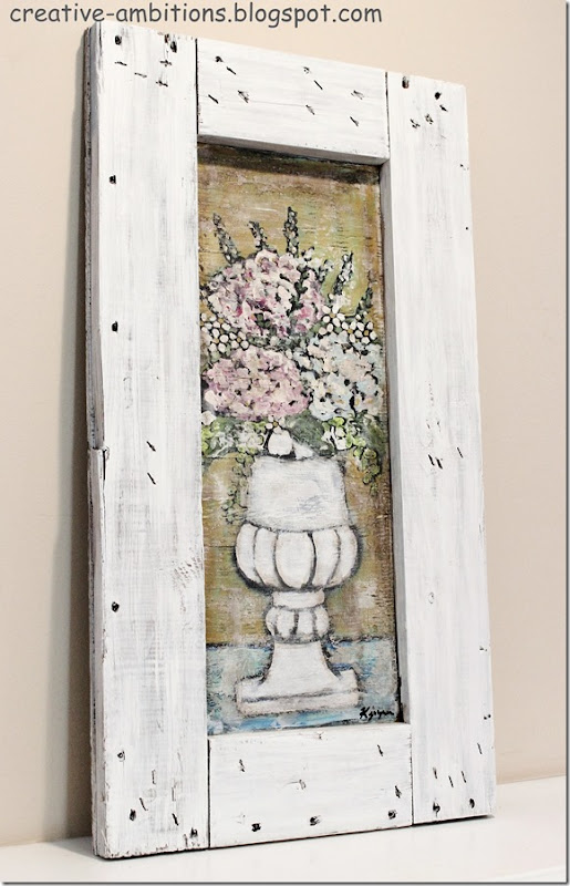 Flowers in Urn Crate Panel Painting