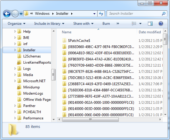 “Do Not Delete Windows Installer Cache Files”- Microsoft