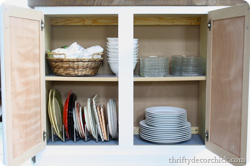 organizing serving dishes