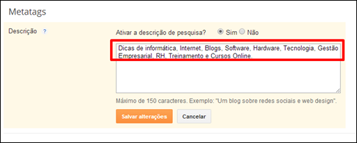 Como definir metatags diretamente no Blogger - Visual Dicas