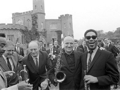 Dizzy Gillespie Jazz Man July 1963 at Fort Belvedere Near Ascot 6 Buck Clayton and Bud Freeman.jpg