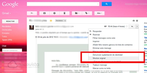 IP de un email en Gmail