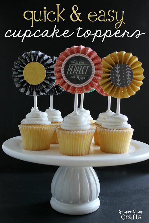 quick & easy cupcake toppers at GingerSnapCrafts.com 