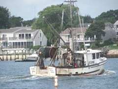 Cape Cod fishing boat returning to Hyannis docks