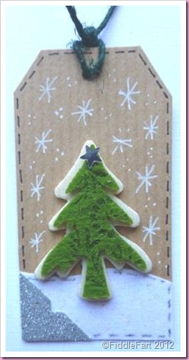 Kraft Card Christmas Tree Tag.