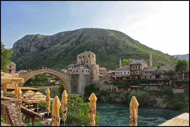 View of Old Bridge Mostar from Market