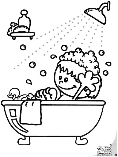 Dibujos Para Colorear De Ninos Banandose