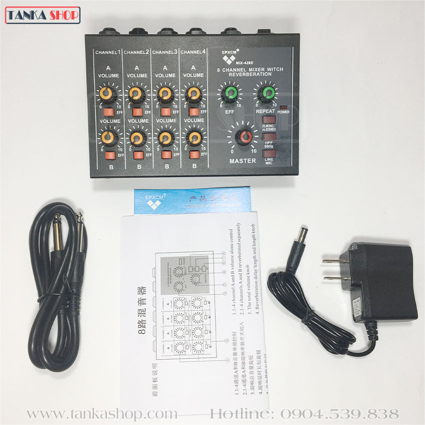 Bàn trộn âm thanh 4 cổng Mixer mini MIX-428E Bàn trộn âm thanh 4 cổng Mixer mini MIX-428E