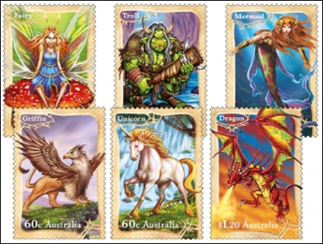 Rainbow Stamp Club: Mythical Creatures on new Australian
