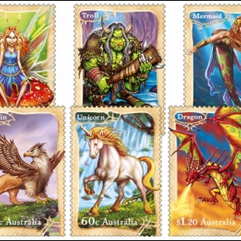Rainbow Stamp Club: Mythical Creatures on new Australian Stamps