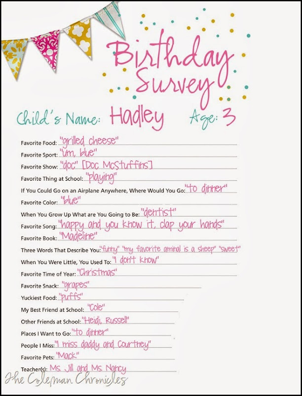 Hadley3rdbirthday survey