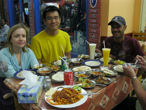 Full table for final dinner at Dahab