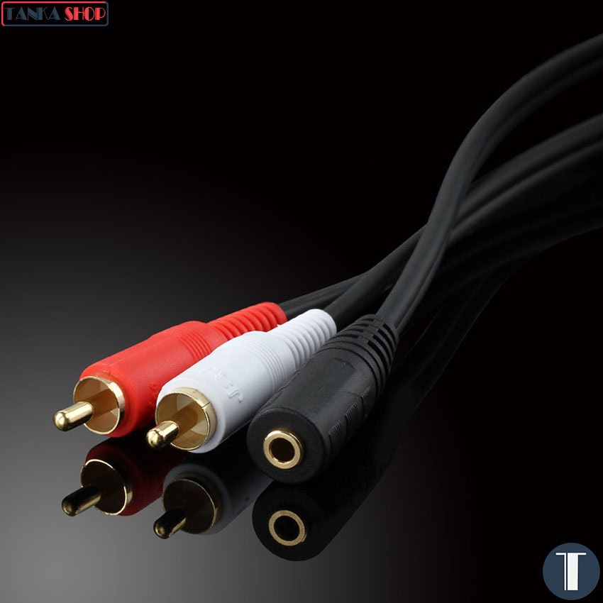 Cáp audio 3.5mm sang 2 RCA AV JSJ-328 Dây tín hiệu âm thanh tốt