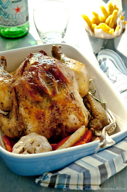 Slow Roasted Grappa Garlic and Lemon Pepper Chicken with Parsnip Fries (0003)by Meeta K. Wolff