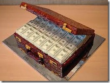 suitcase of money cake