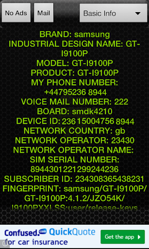 Test Phone Info