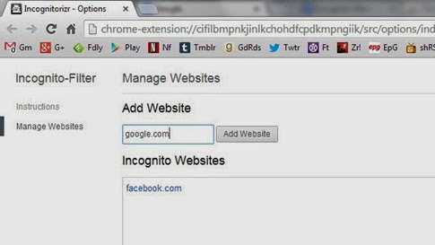Incognito-Filter para Chrome
