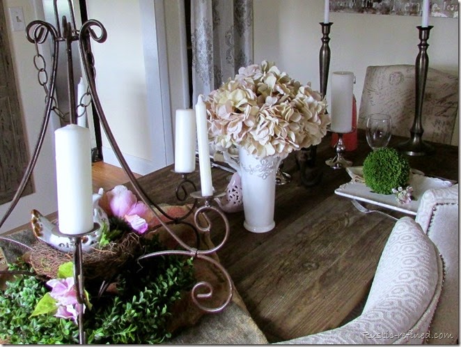 Spring Tablescape using Rustic Touches