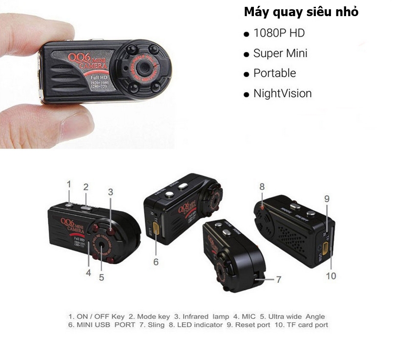 mini Camera QQ6 Full HD