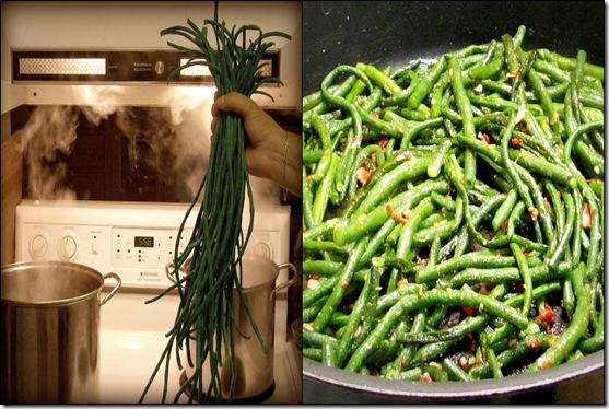 Asparagus bean collage