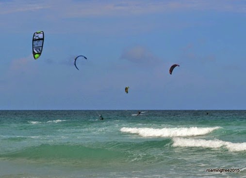 A great day for parasail surfing