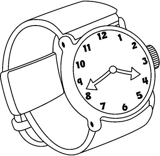 Dibujo Reloj De Pulsera Para Colorear Sketch Coloring Page
