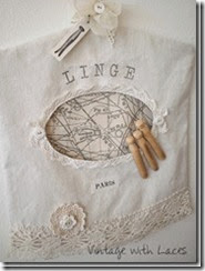 Clothespin Bag - Vintage with Laces