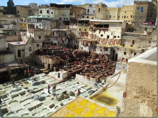 looking down on the tannery