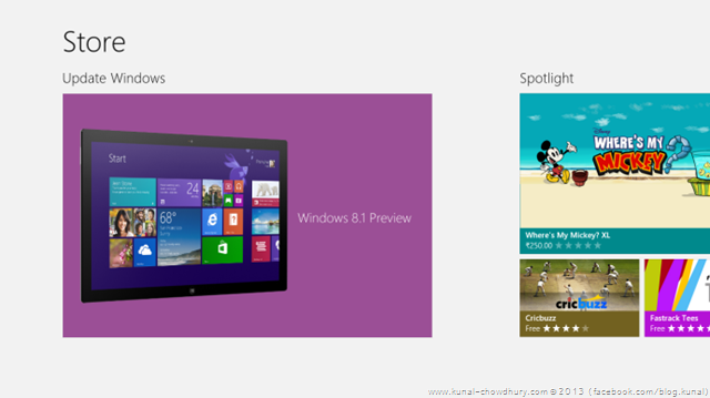 The new Windows Store ready to upgrade your Surface RT with Windows 8.1 Preview