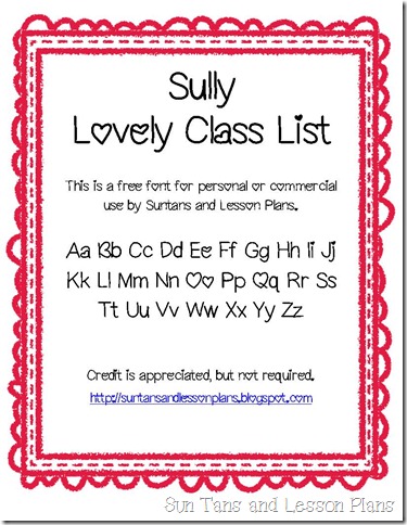 Sully Class List Cover