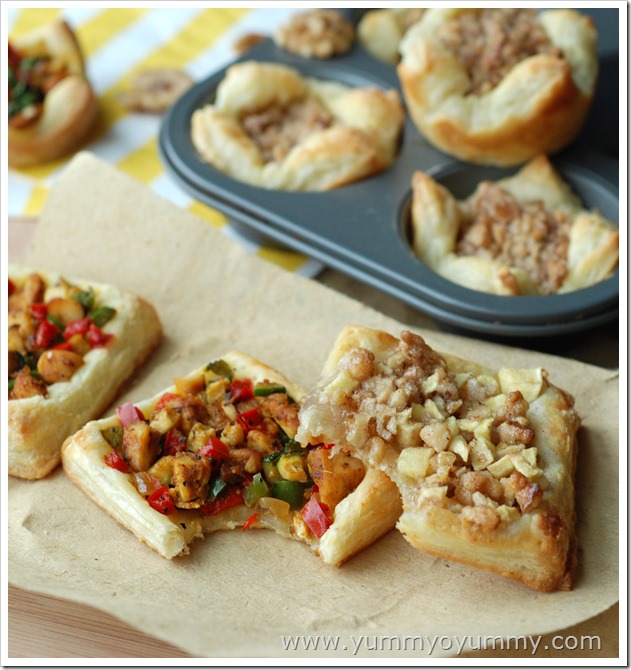 Sweet and savory puff pastries