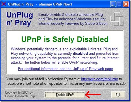 UnPlug n' Pray abilitare e disabilitare UPnP