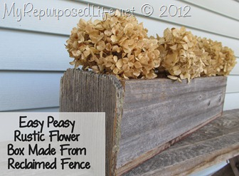 Rustic Flower Box Relcaimed Fence