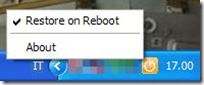 Reboot Restore Rx icona nella barra di Windows