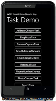 WP7.1 Demo - Task Chooser UI