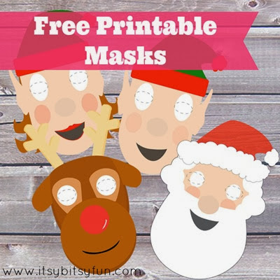 Máscaras de Natal para imprimir Mascaras