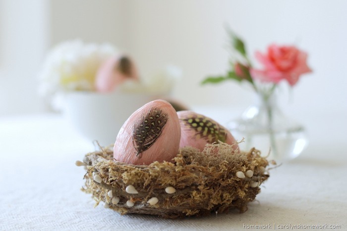 Crepe Paper & Feather Easter Eggs - homework (3)