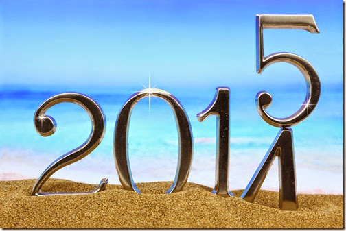 New year 2015 is coming on the beach