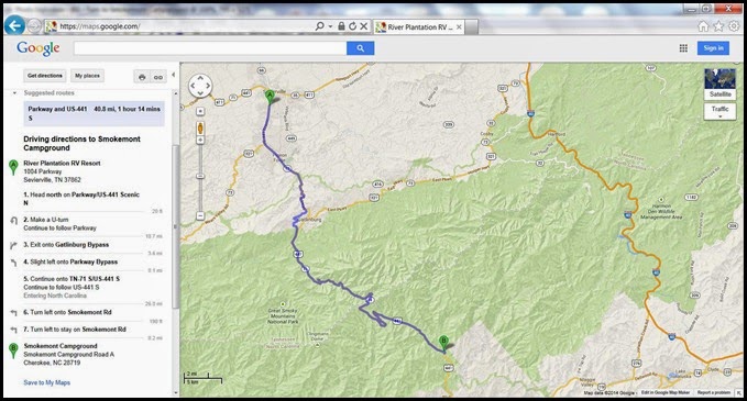 00b - Map to Smokemont Campground