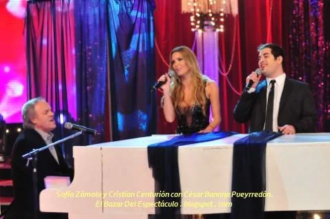 Sofía Zámolo y Cristian Centurión con César Banana Pueyrredón..JPG