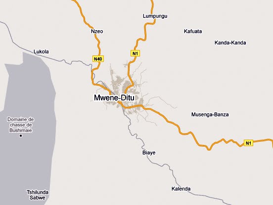 Carte de Mwene-Ditu, Kasai-Oriental, RDC