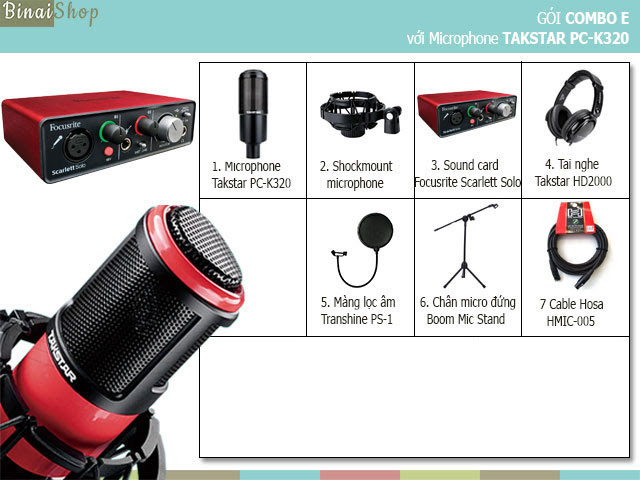 Combo studio phòng thu âm Takstar PC-K320