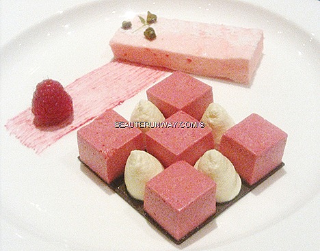 The Halia dessert Raspberry mousse, rose marshmallow and vanilla Chantilly mascarpone cream Singapore Botanics Garden