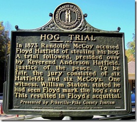 Hog Trial marker 2066 in McCarr, Kentucky reverse side Election Fight