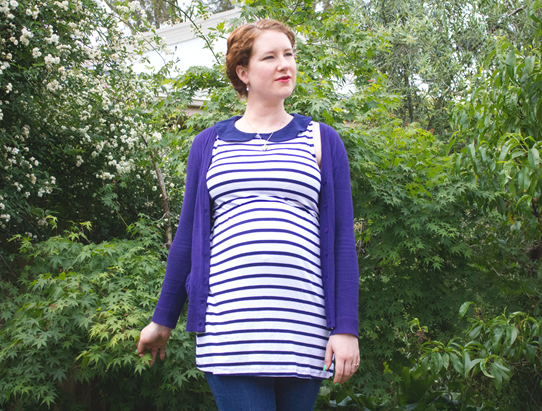 Tunic tops make great maternity wear ~ the long length covers bump nicely | Lavender & Twill