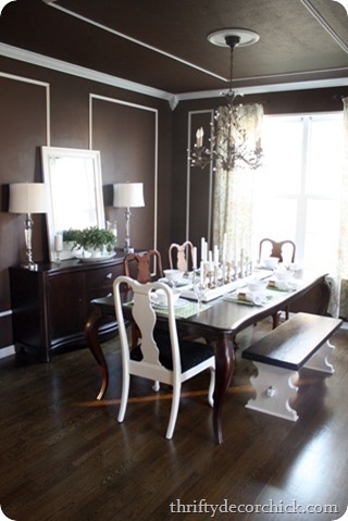 chocolate brown dining room