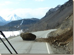 Rock slide at Long Lake